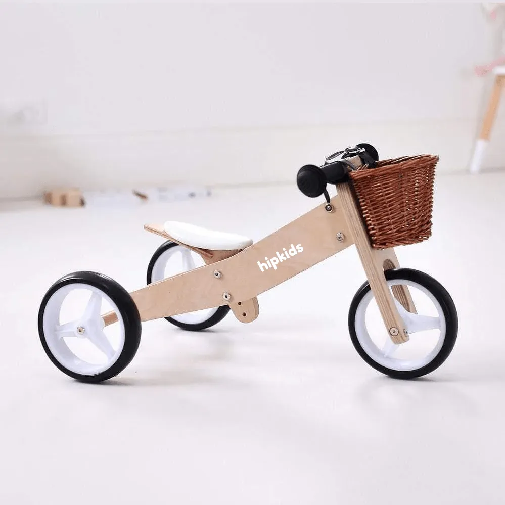 2 in 1 Toddler Mini-Trike/Balance Bike with Wicker Basket