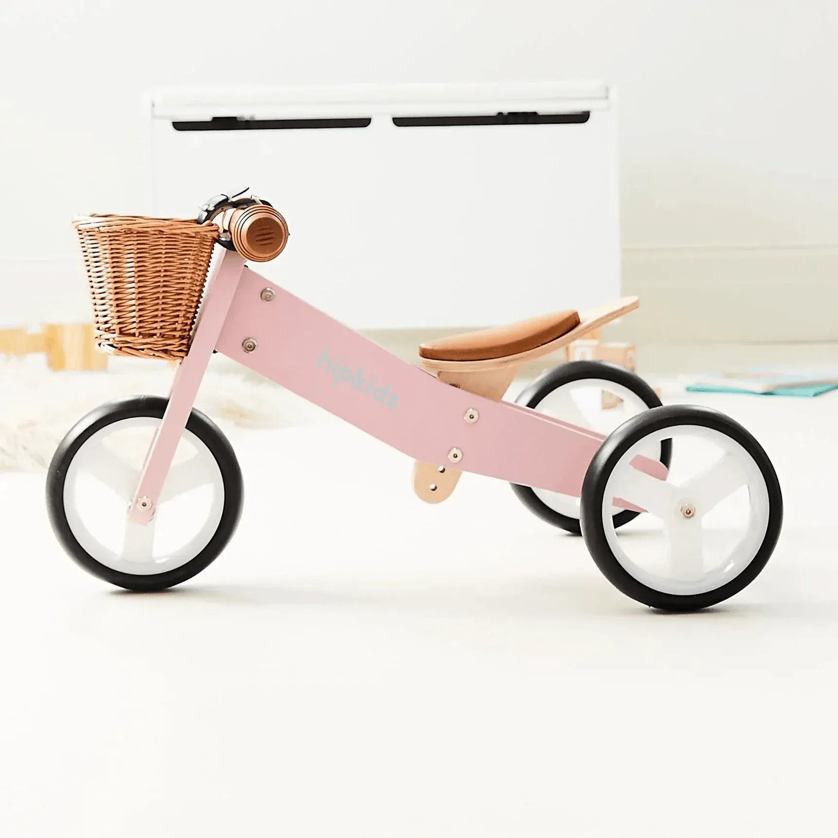 2 in 1 Toddler Mini-Trike/Balance Bike with Wicker Basket