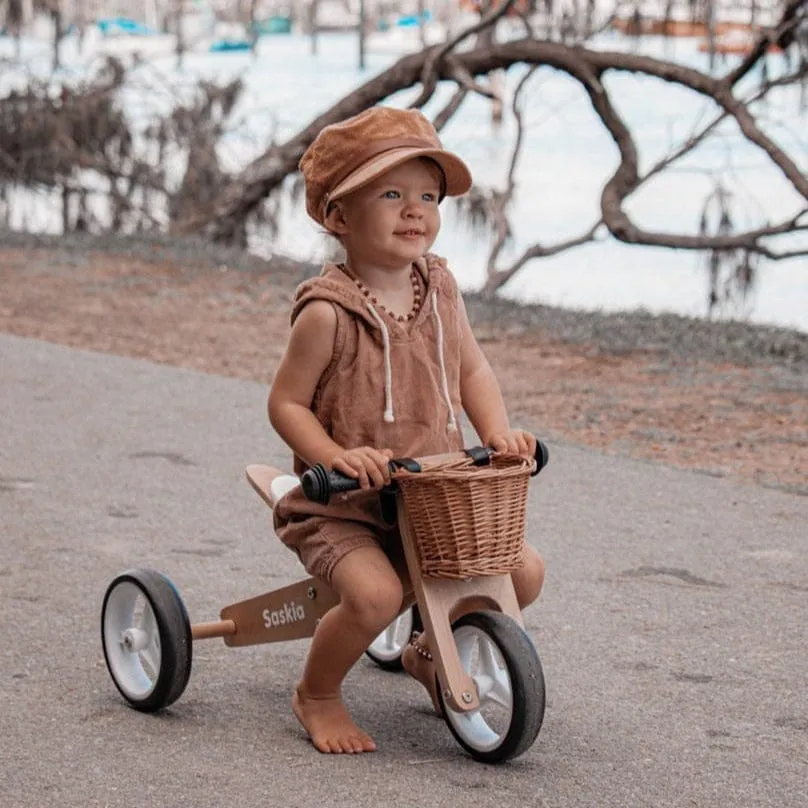 2 in 1 Toddler Mini-Trike/Balance Bike with Wicker Basket