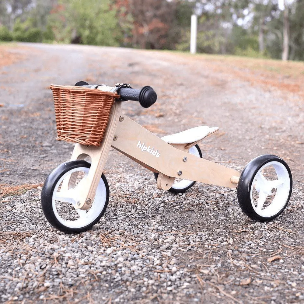 2 in 1 Toddler Mini-Trike/Balance Bike with Wicker Basket