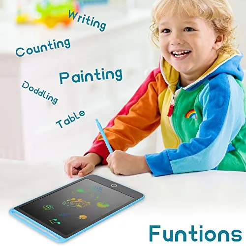 2 Pack LCD Writing Tablet for Kids - Colorful Screen Drawing Board 8.5inch Doodle Scribbler Pad Learning Educational Toy - Gift for 3-6 Years Old Boy Girl (Blue/Pink)