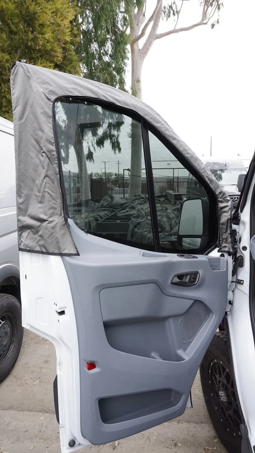 2014  Ford Transit Exterior Front Window Shade Kit w/Integeral Side Window Bug Screens