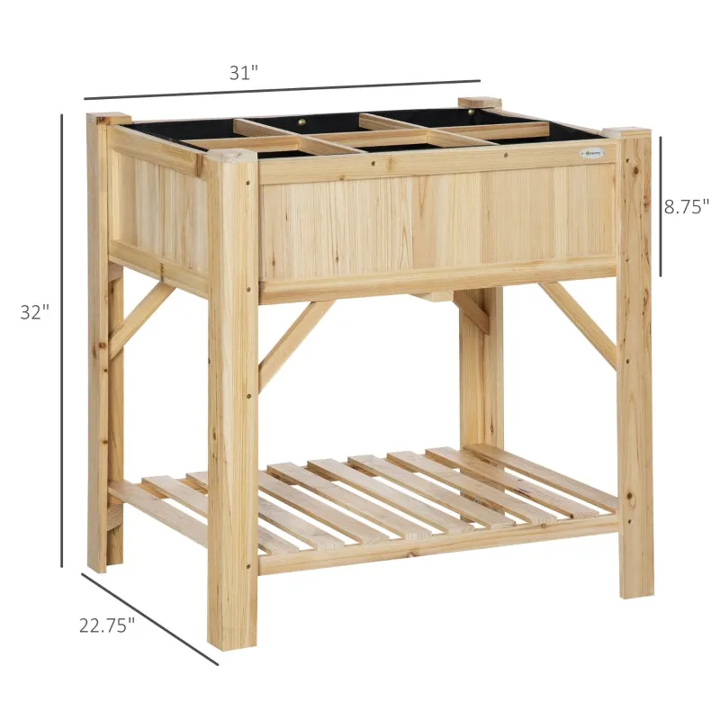 31" x 23" Elevated Wood Planter Box - Natural