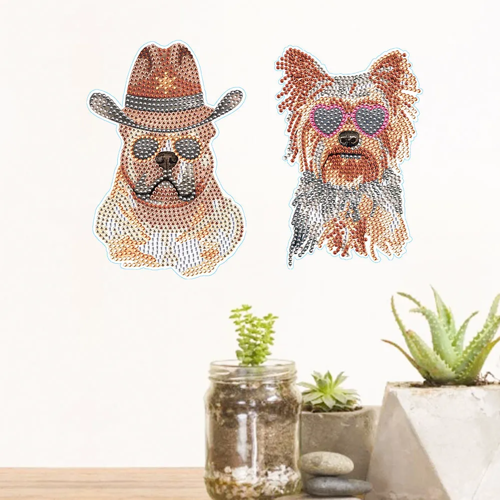 4pcs Diamond Mosaic Sticker Art Crafts Dog DIY Children Gift Diamond Art Sticker