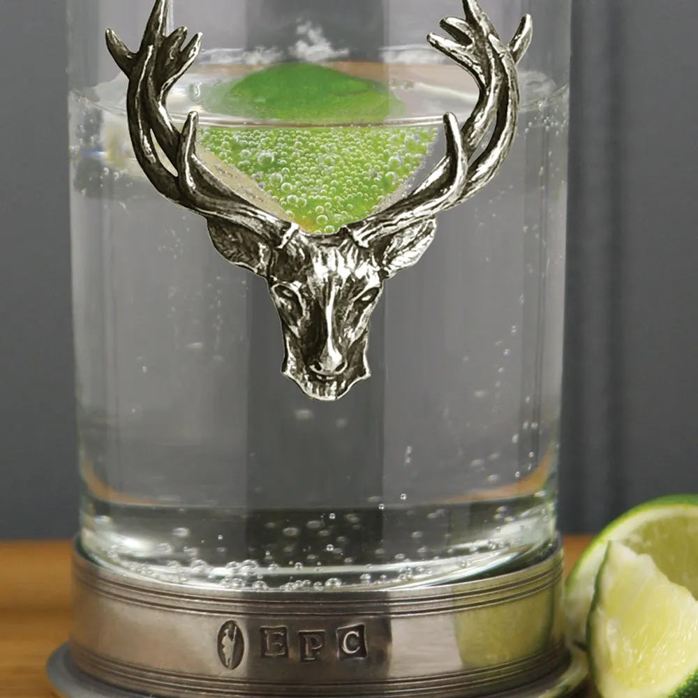 8oz Stag Head Highball Spirits Glass Double Set