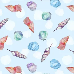 A Day By The Sea Organic Cotton Fabric, Collecting Shells