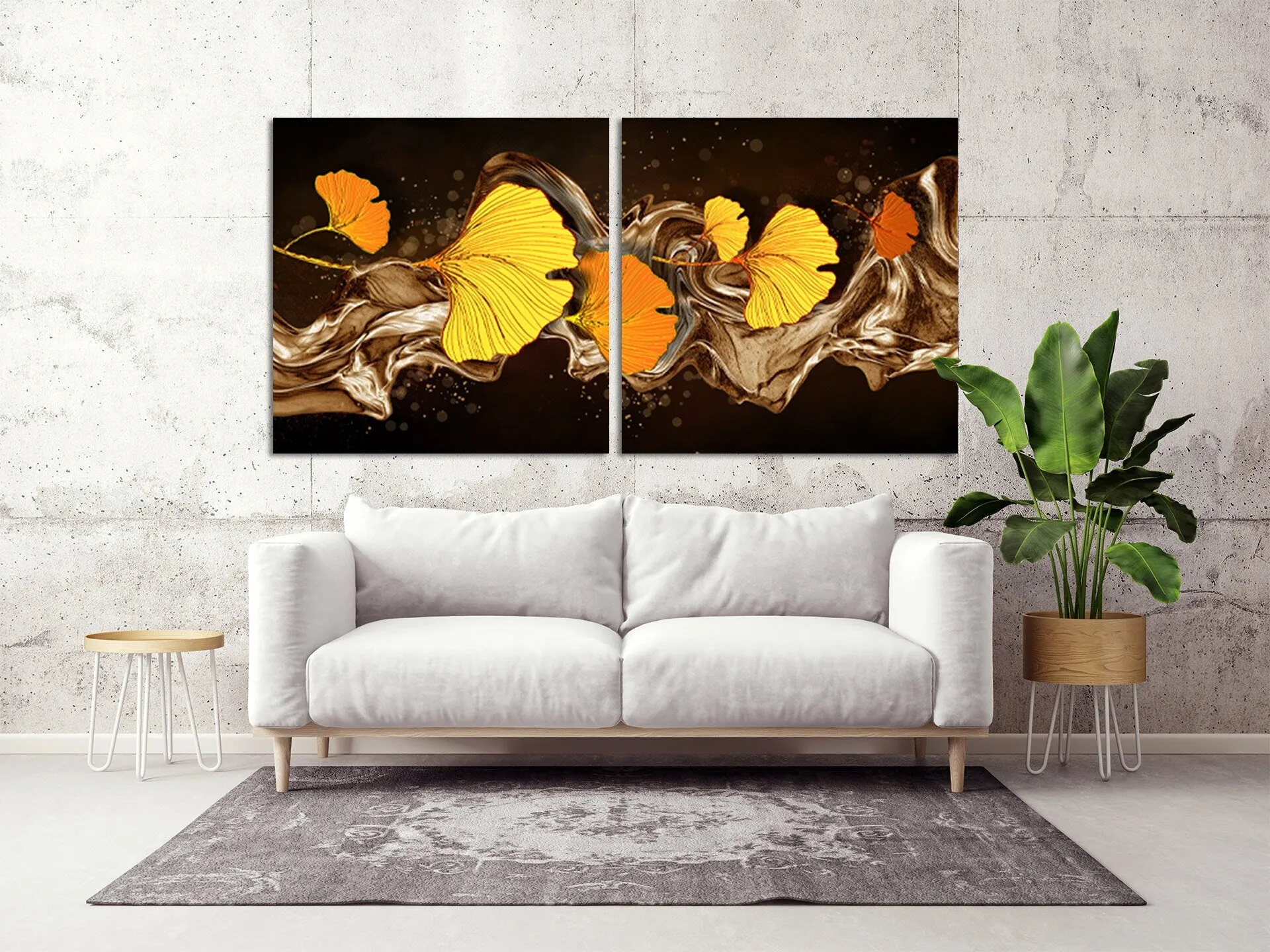 Abstract leaves wall art paintings on canvas Home wall decor Canvas painting Housewarming and wedding gift