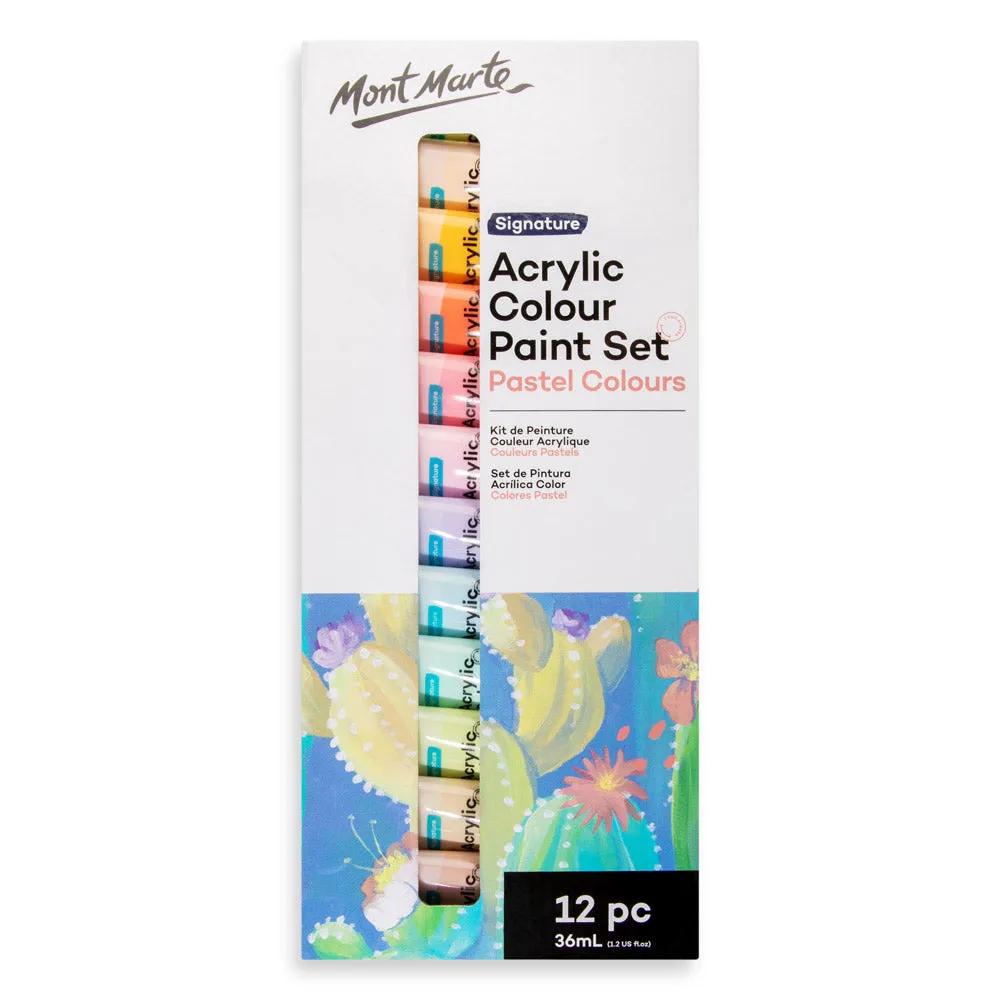 Acrylic Colour Pastel Paint Set Signature 12pc x 36ml (1.2 US fl.oz)