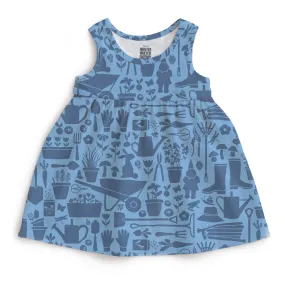 Alna Baby Dress - Garden Tools Blue