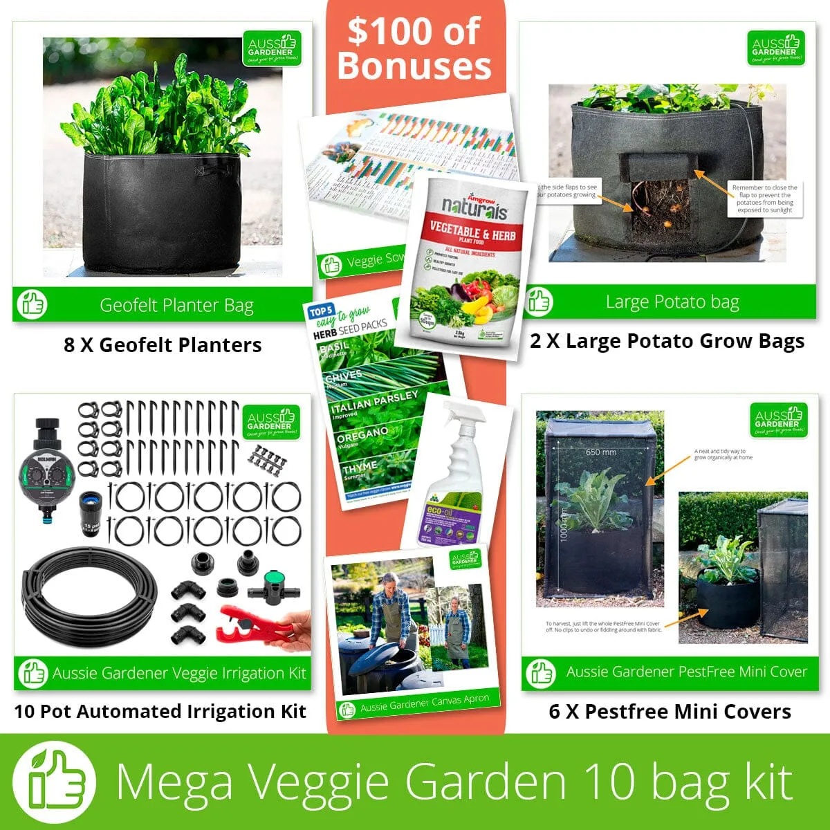 Aussie Gardener Mega Veggie Garden kits