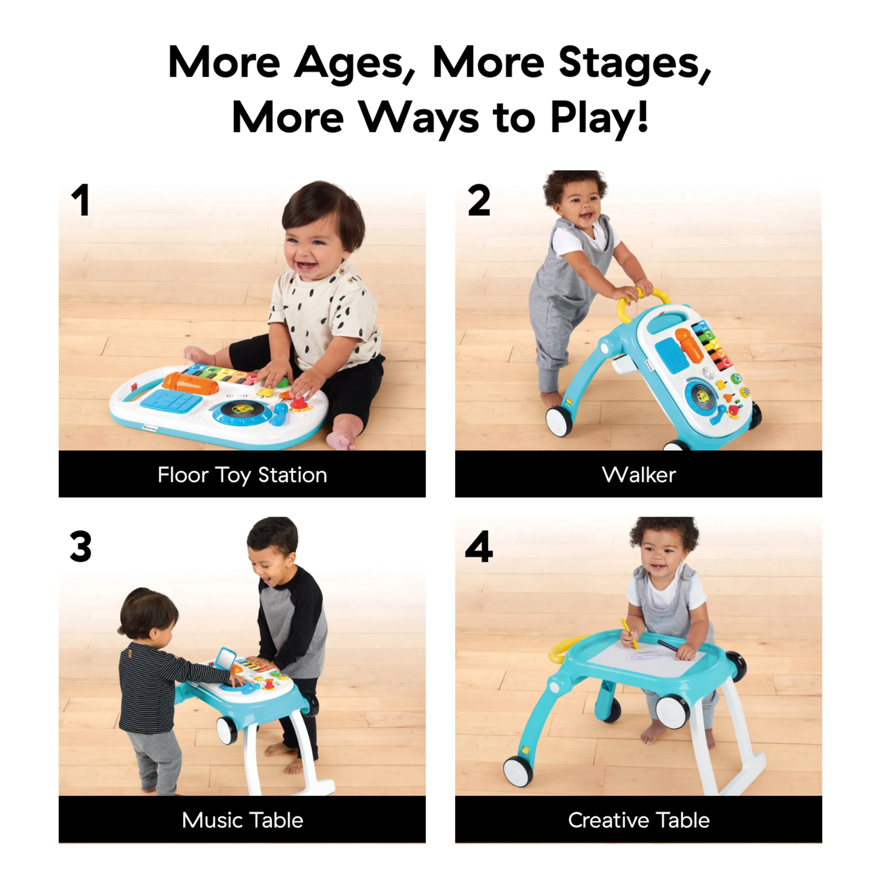 Baby Einstein Musical Mix N Roll 4-in-1 Baby Walker and Activity Table