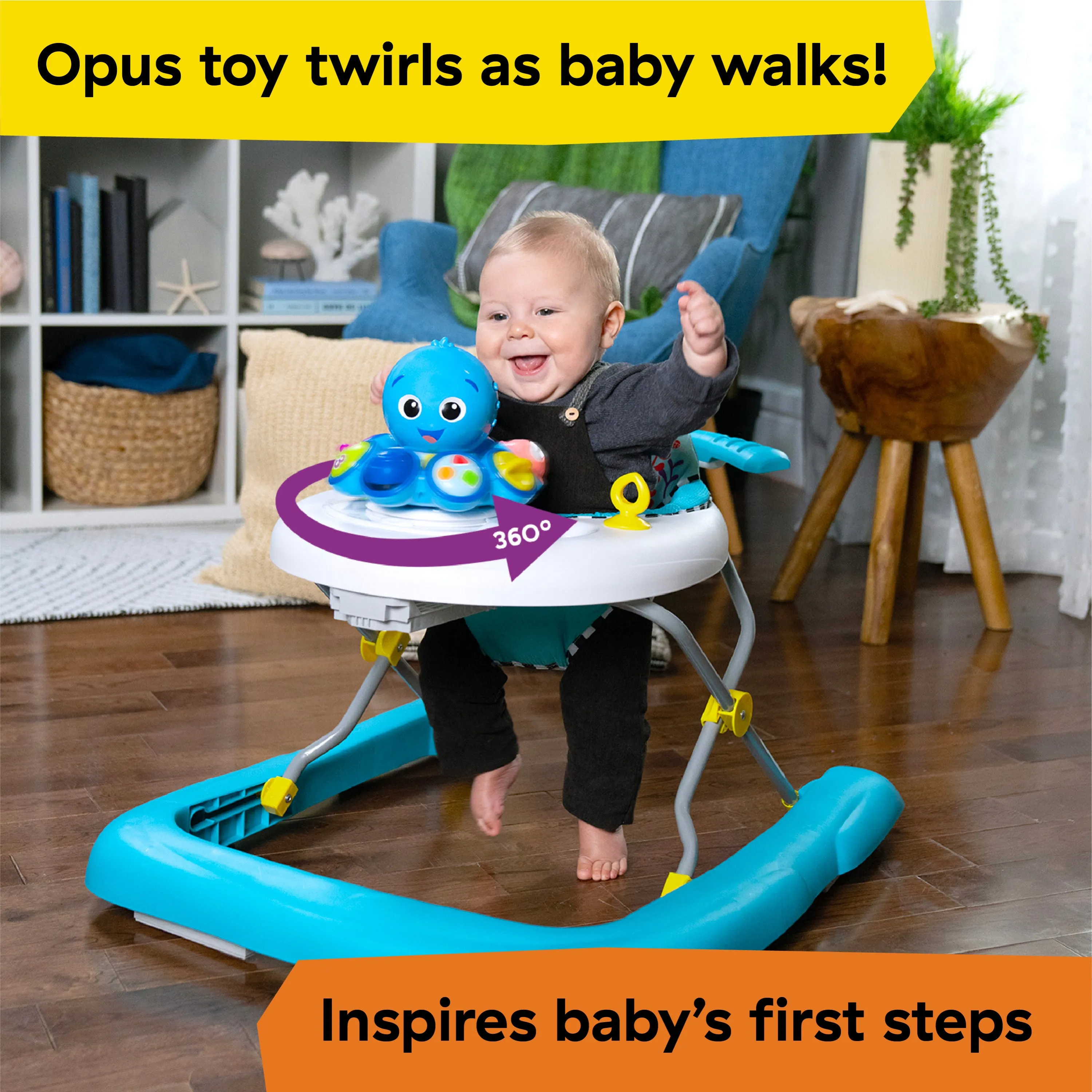 Baby Einstein Ocean Explorers Step & Twirl Opus 4-in-1 Activity Walker, Ages 6 Months 