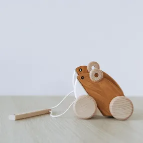 Bajo Interactive Double Frog Wooden Pull Toy for Toddlers