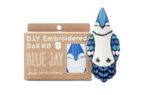 Blue Jay DIY Embroidered Doll Kit (Level 3)