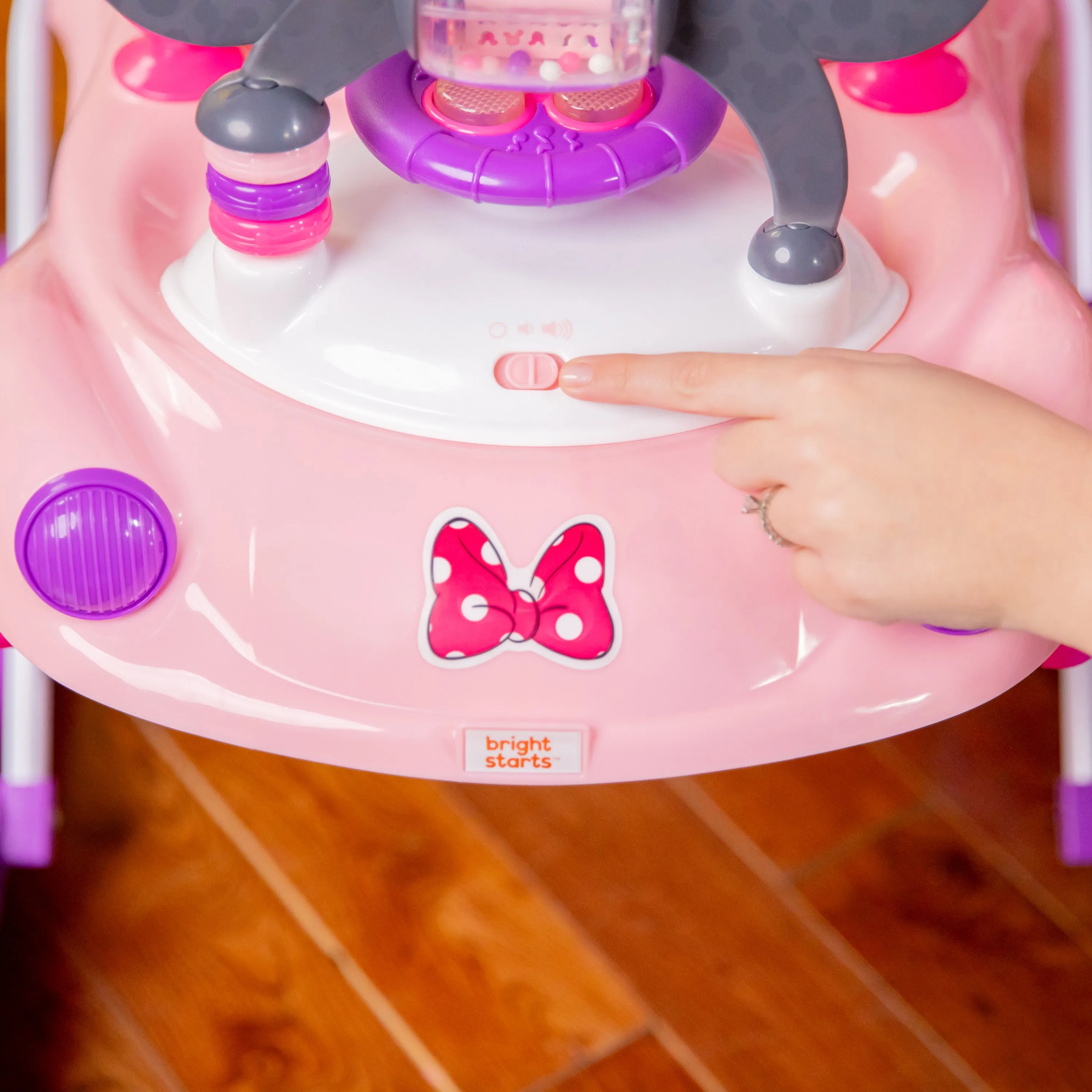 Bright Starts Disney Baby MINNIE MOUSE Go, Go Bows 3-in-1 Car Walker, Pink