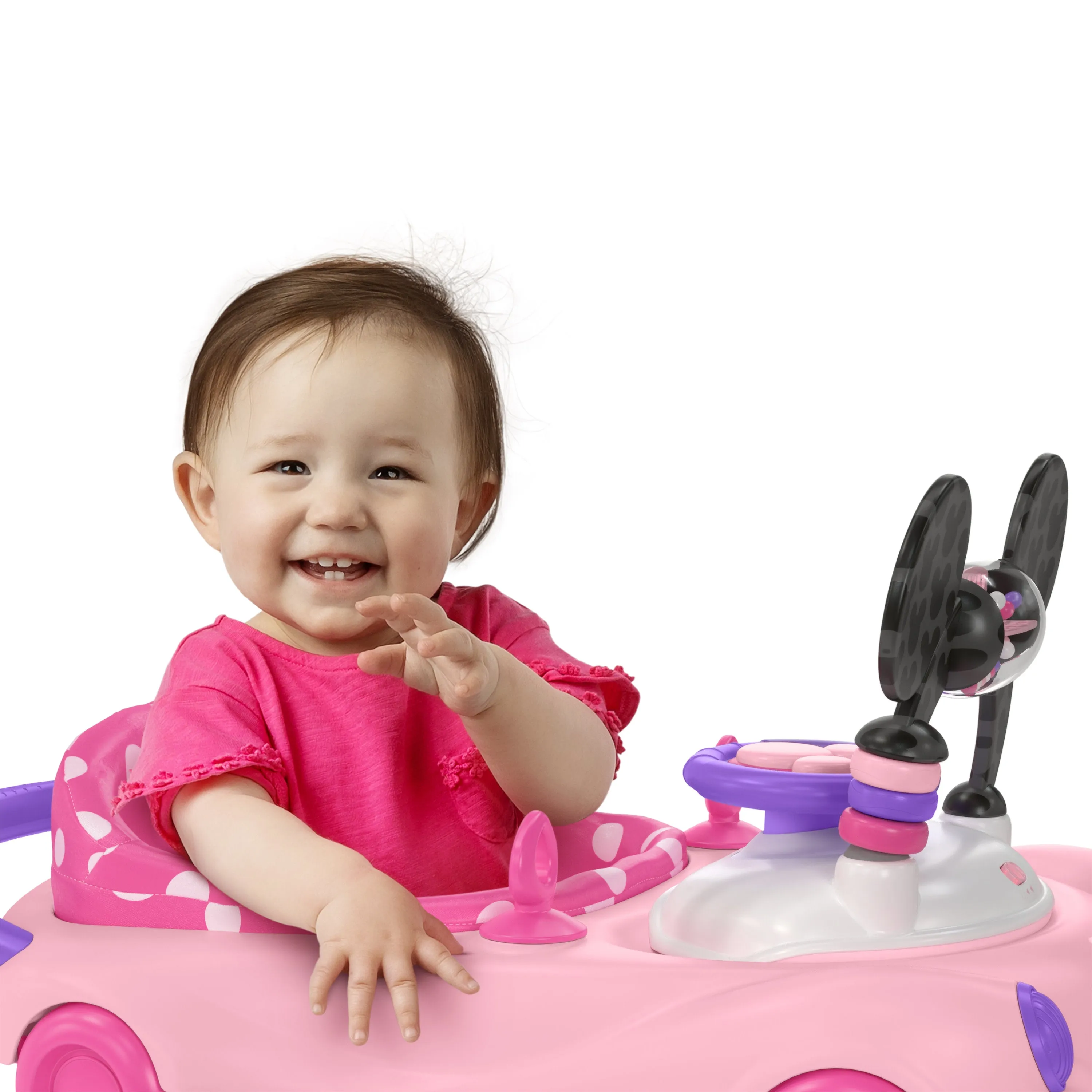 Bright Starts Disney Baby MINNIE MOUSE Go, Go Bows 3-in-1 Car Walker, Pink