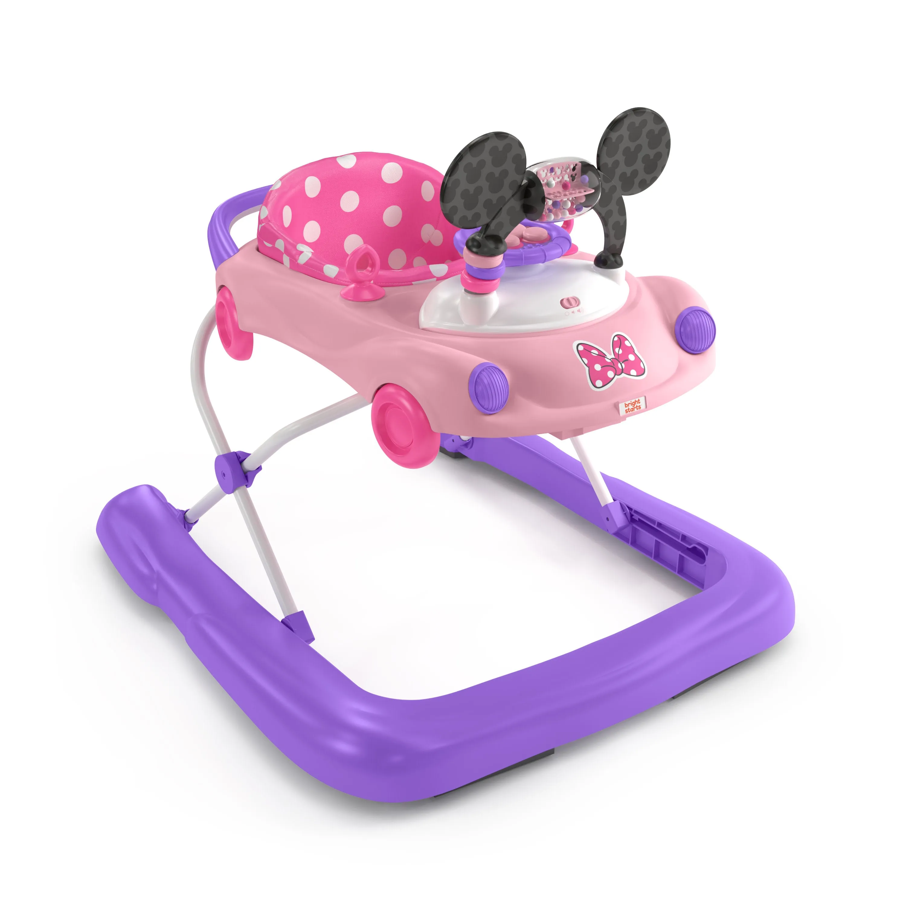 Bright Starts Disney Baby MINNIE MOUSE Go, Go Bows 3-in-1 Car Walker, Pink