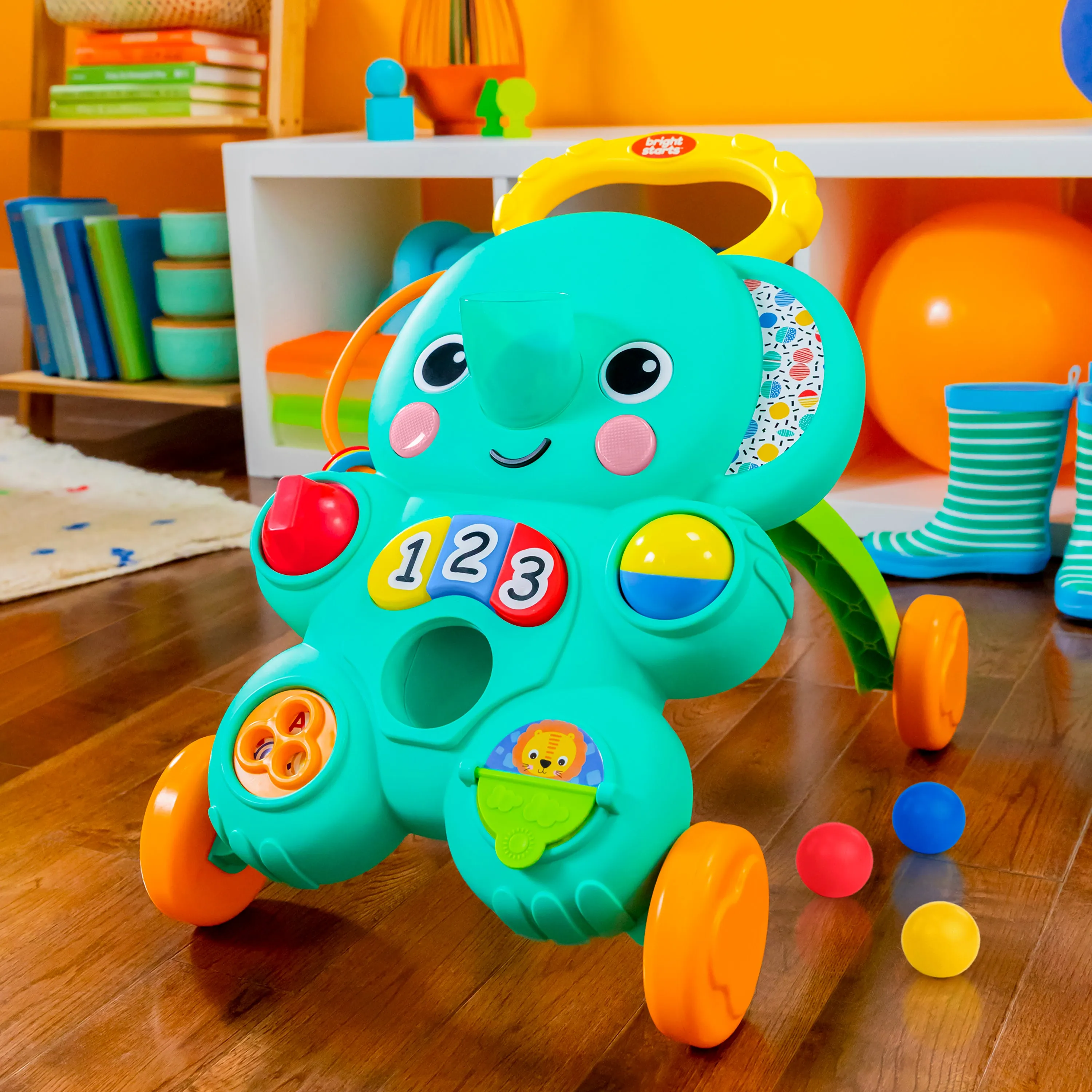 Bright Starts Stroll 'n Roll 2-in-1 Ball Play Walker - Elephant