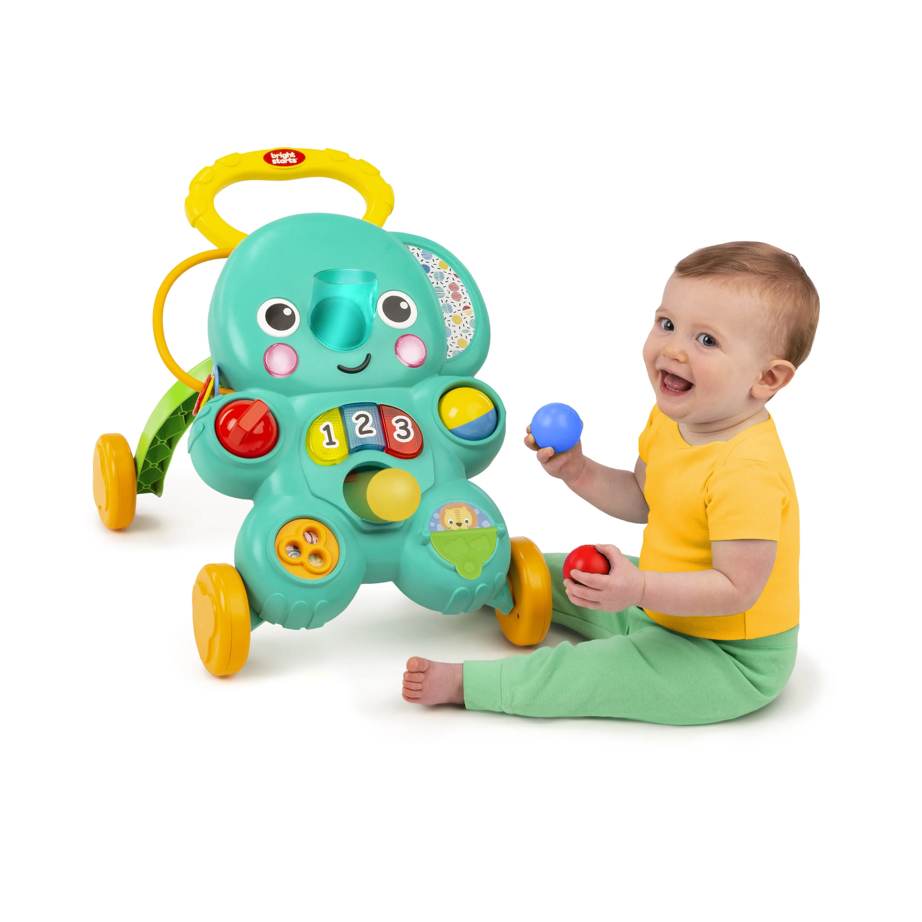 Bright Starts Stroll 'n Roll 2-in-1 Ball Play Walker - Elephant