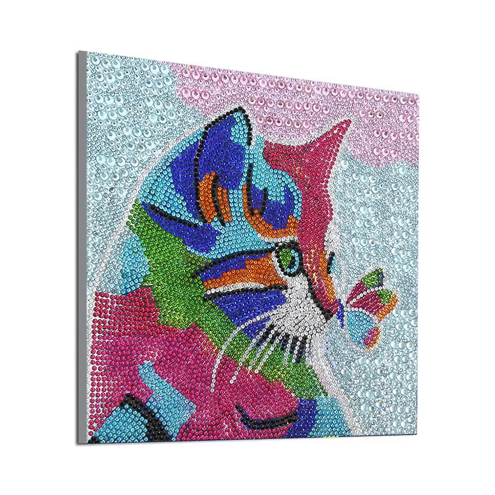 Butterfly Cat  - Special Shaped Diamond - 30x30CM