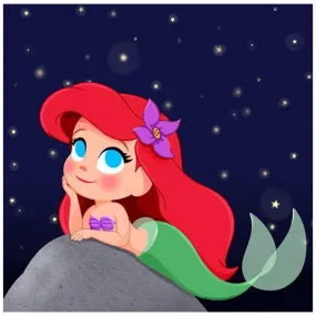 Cartoon Mermaid  - Full Round Diamond - 30x30cm