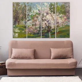 Cherry tree Oil canvas painting spring prints Flower Nature Landscape wall art Bedroom Living Farmhouse room wall decor