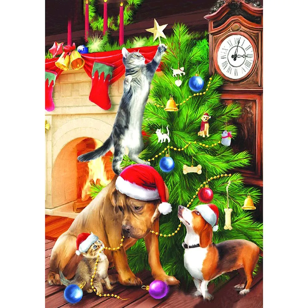 Christmas Dog Full Drill 5D DIY Diamond Painting - 30x40CM