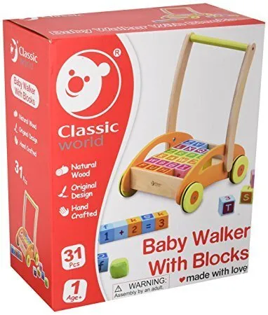 Classic World - Baby Walker With Blocks