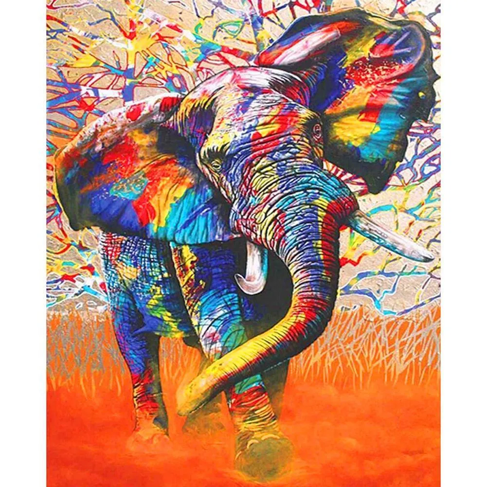 Colorful Elephant - Full Diamond Painting - 40x30cm