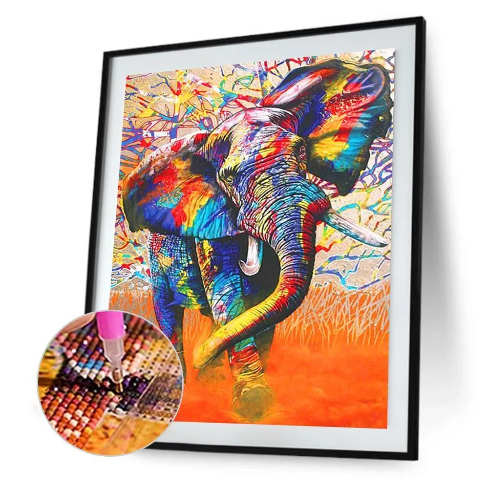 Colorful Elephant - Full Diamond Painting - 40x30cm