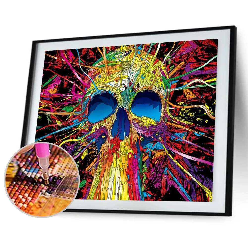 Colorful Skull - Full Diamond Painting - 40x30cm