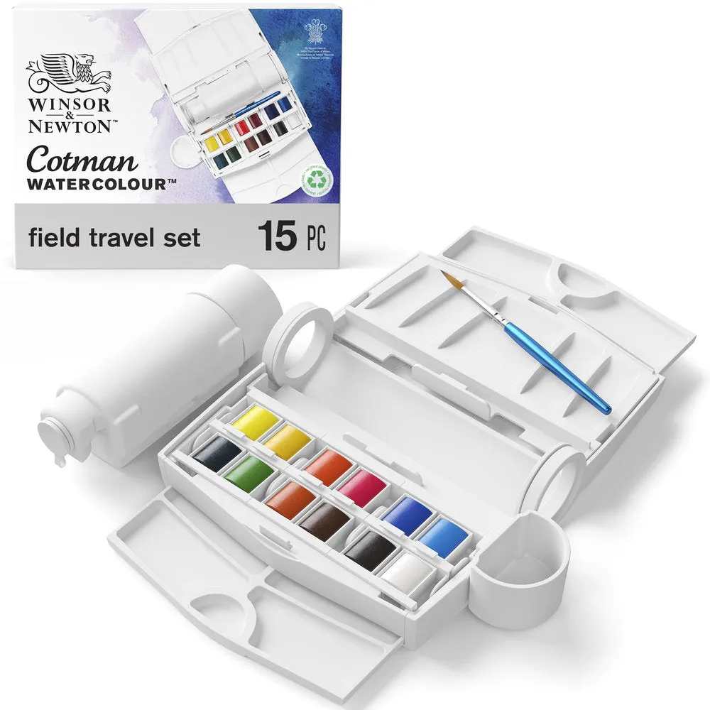 Cotman Watercolours Field Plus - 12 Half Pans