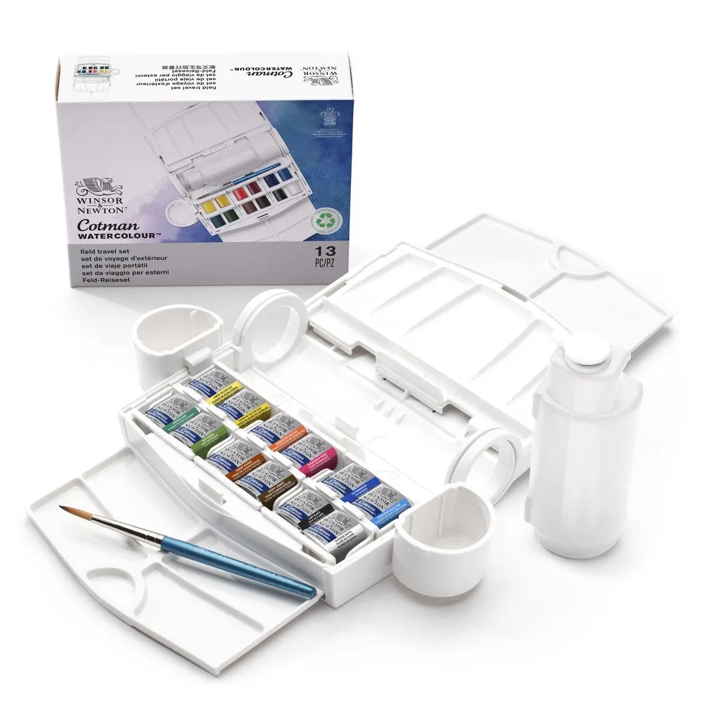 Cotman Watercolours Field Plus - 12 Half Pans