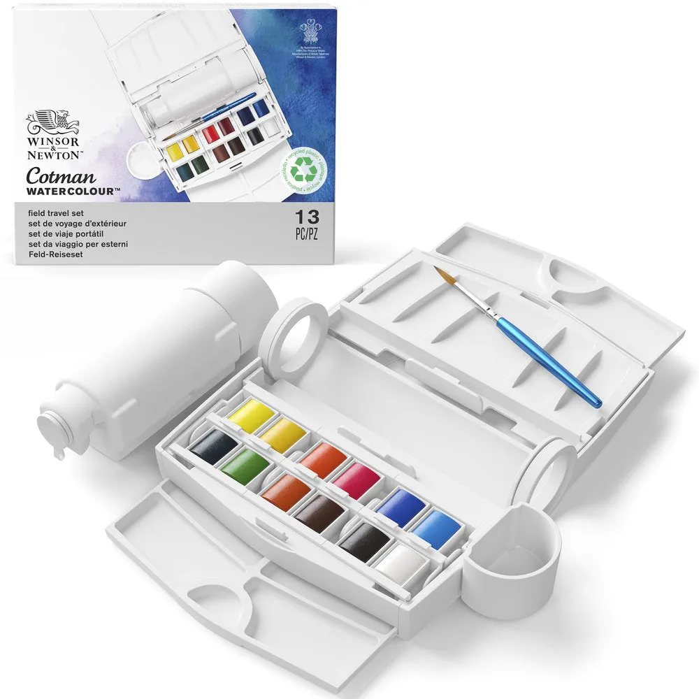 Cotman Watercolours Field Plus - 12 Half Pans