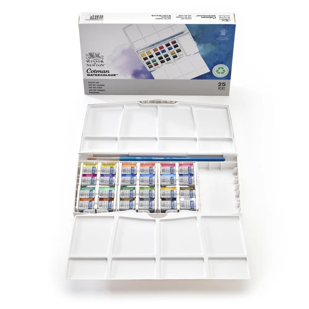 Cotman Watercolours Painting Plus 24 Half Pan Set