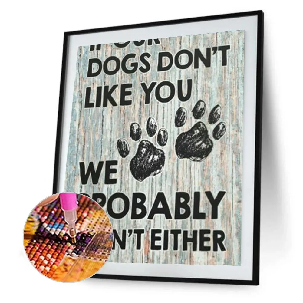 Dogs Letters - Full Round Diamond - 30x40CM