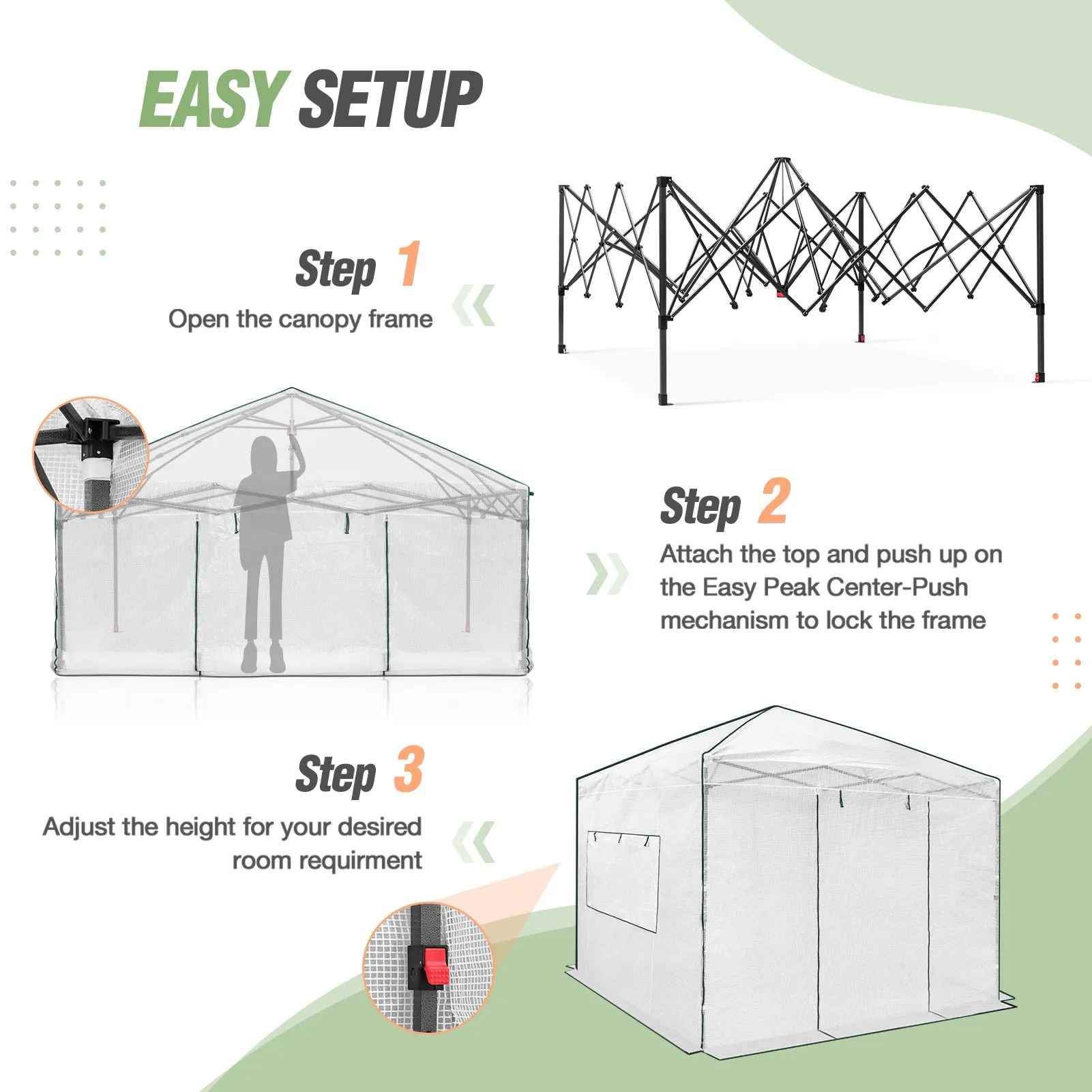 EAGLE PEAK 10x10 Pop-up Walk-in Greenhouse