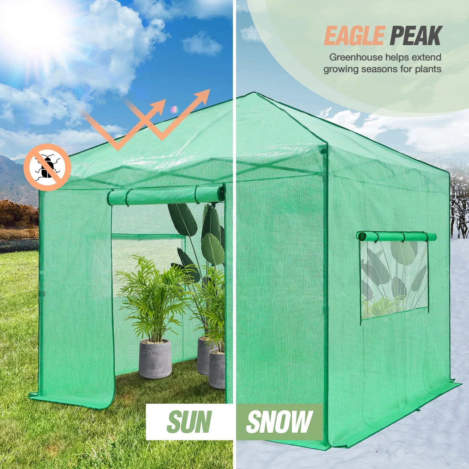 EAGLE PEAK 10x10 Pop-up Walk-in Greenhouse