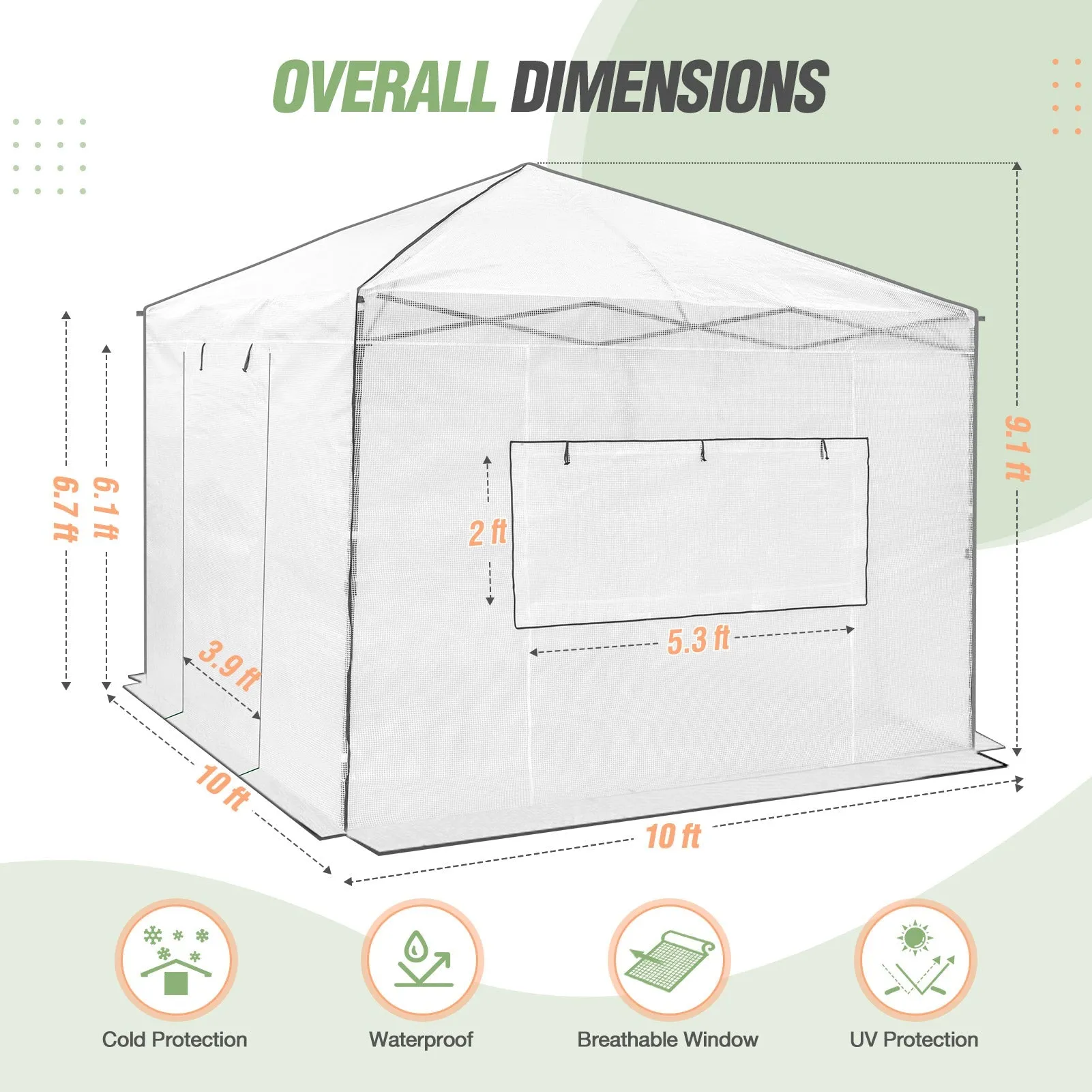 EAGLE PEAK 10x10 Pop-up Walk-in Greenhouse