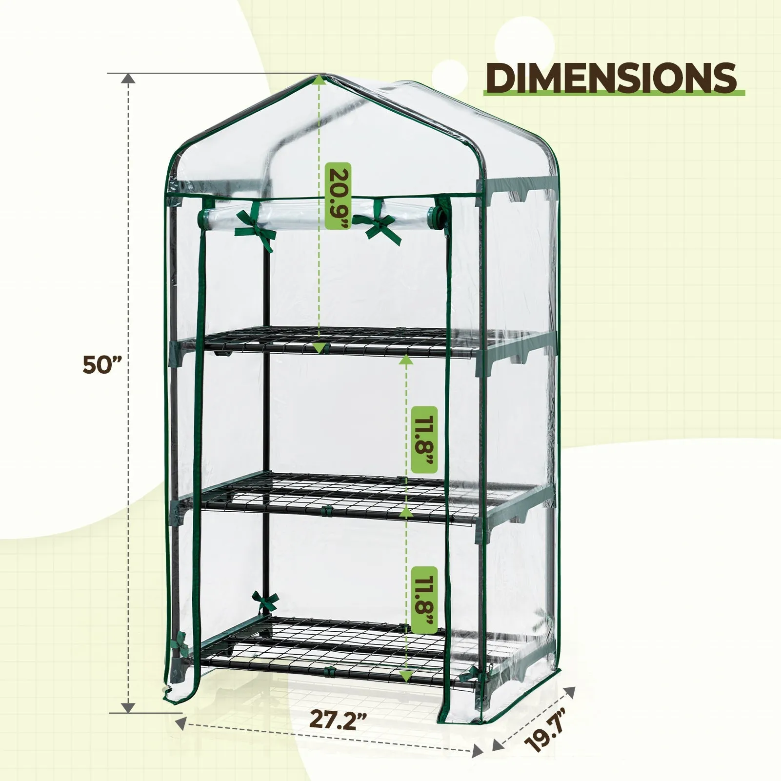 EAGLE PEAK 27" x 19" x 50" Mini Greenhouse