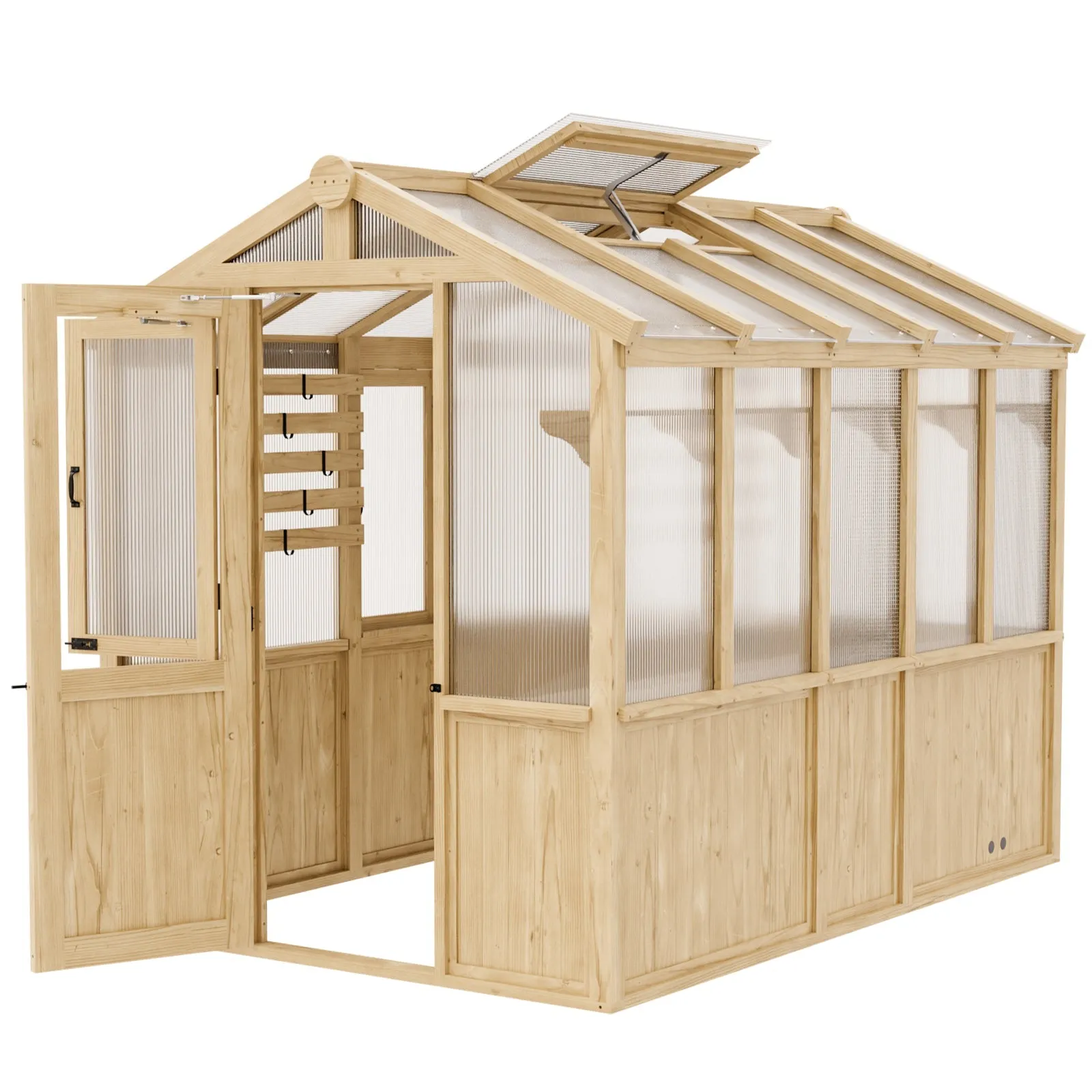 EAGLE PEAK 6.7x9.7x7.7 ft Wood and Polycarbonate Walk-in Greenhouse