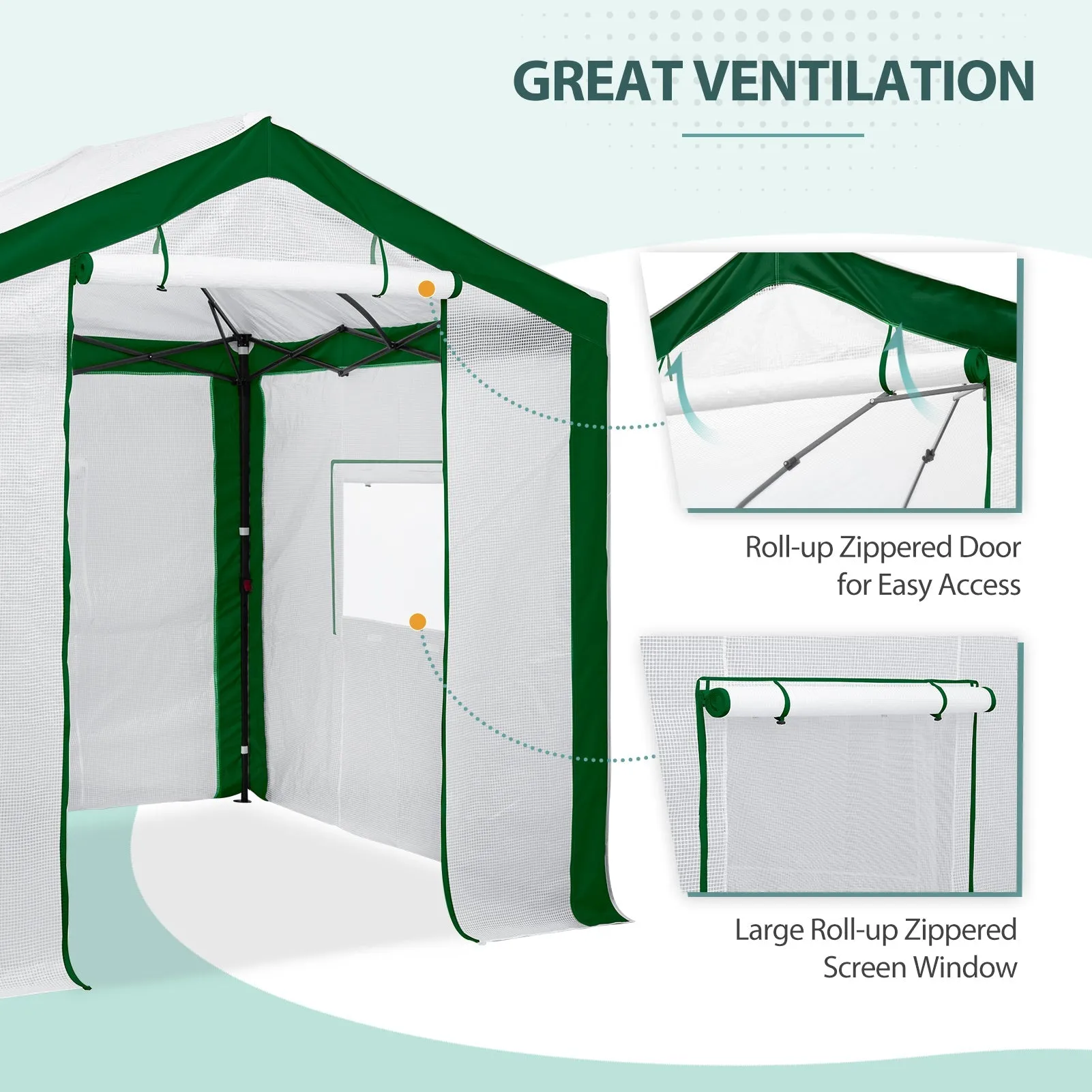 EAGLE PEAK 8x8 Portable Walk-in Greenhouse