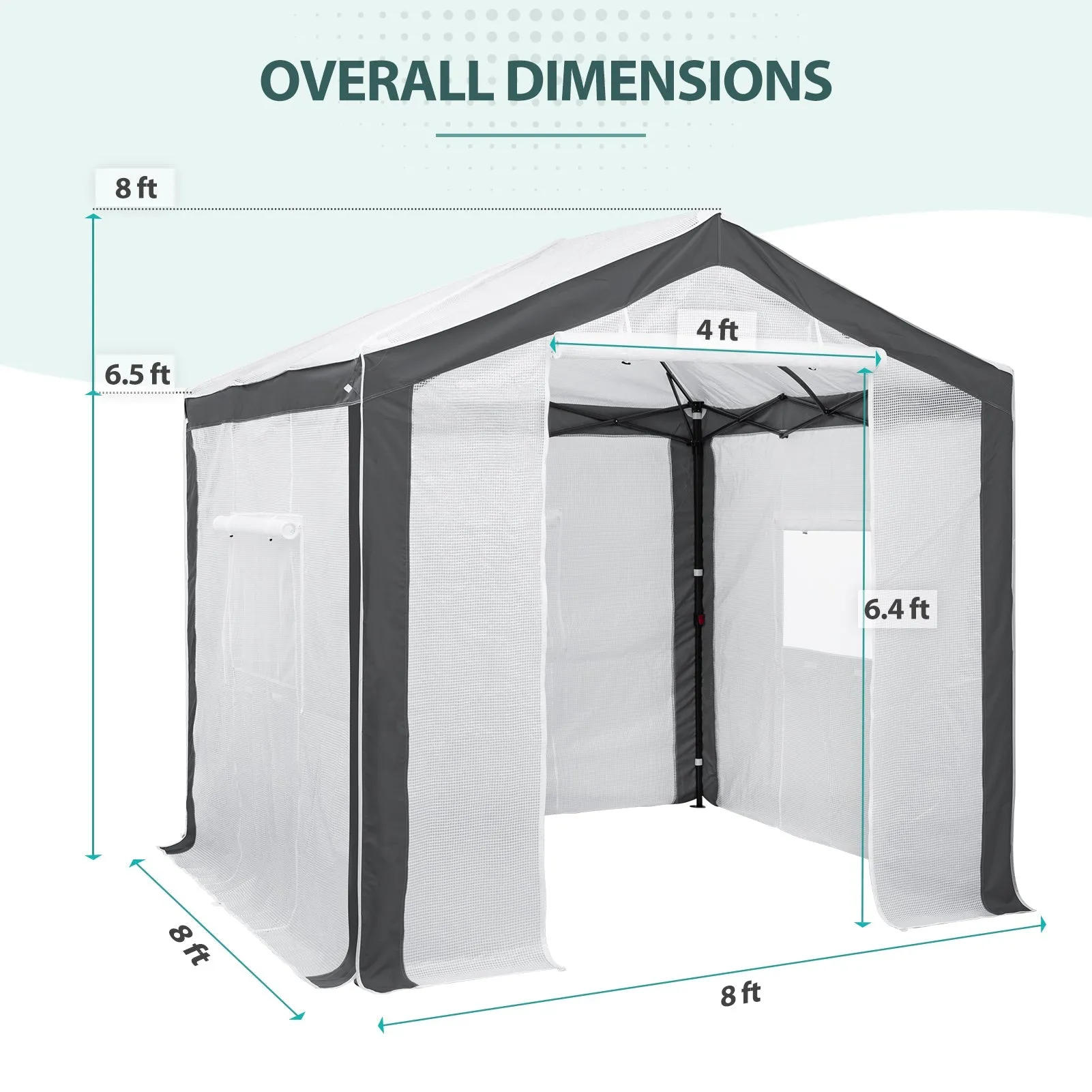 EAGLE PEAK 8x8 Portable Walk-in Greenhouse