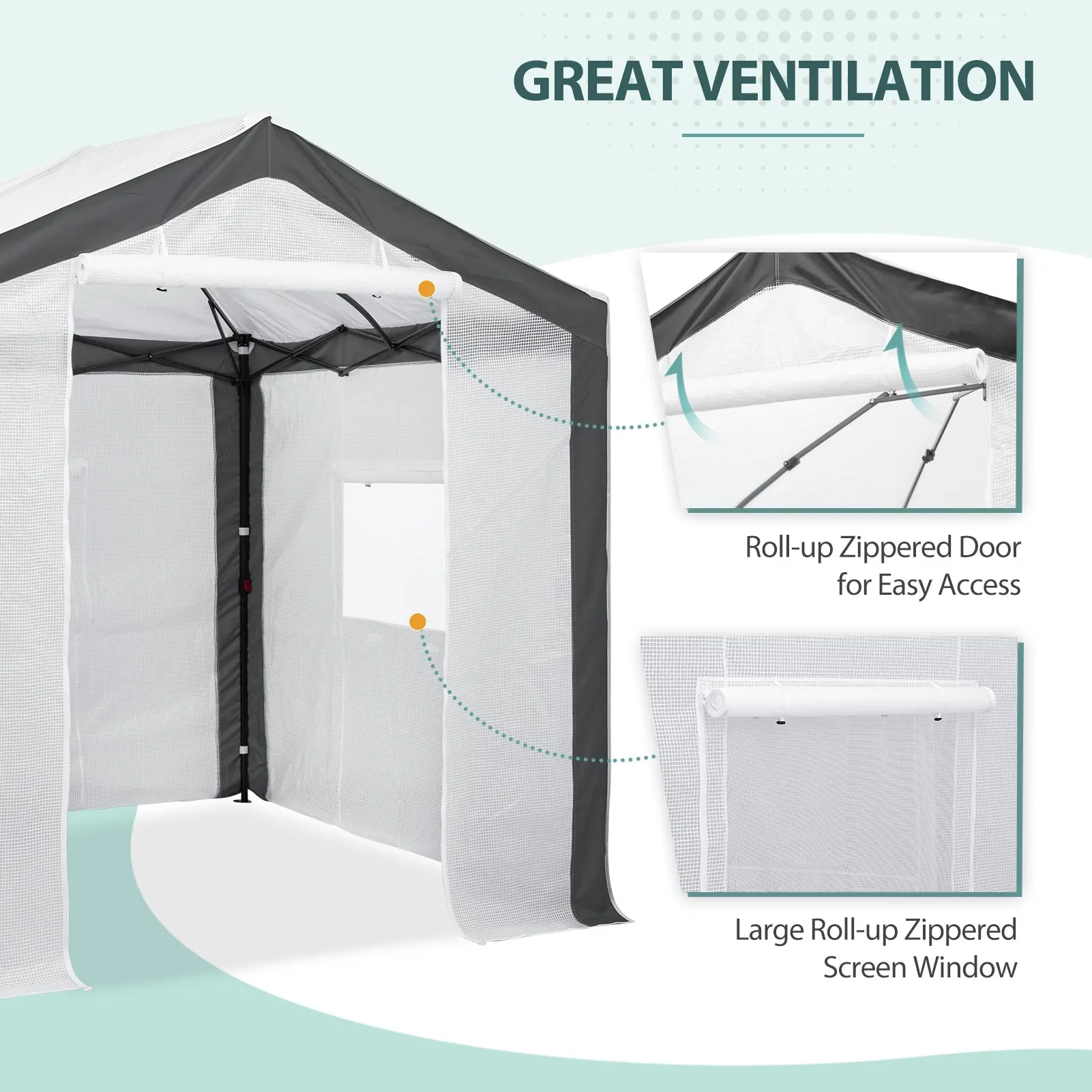 EAGLE PEAK 8x8 Portable Walk-in Greenhouse