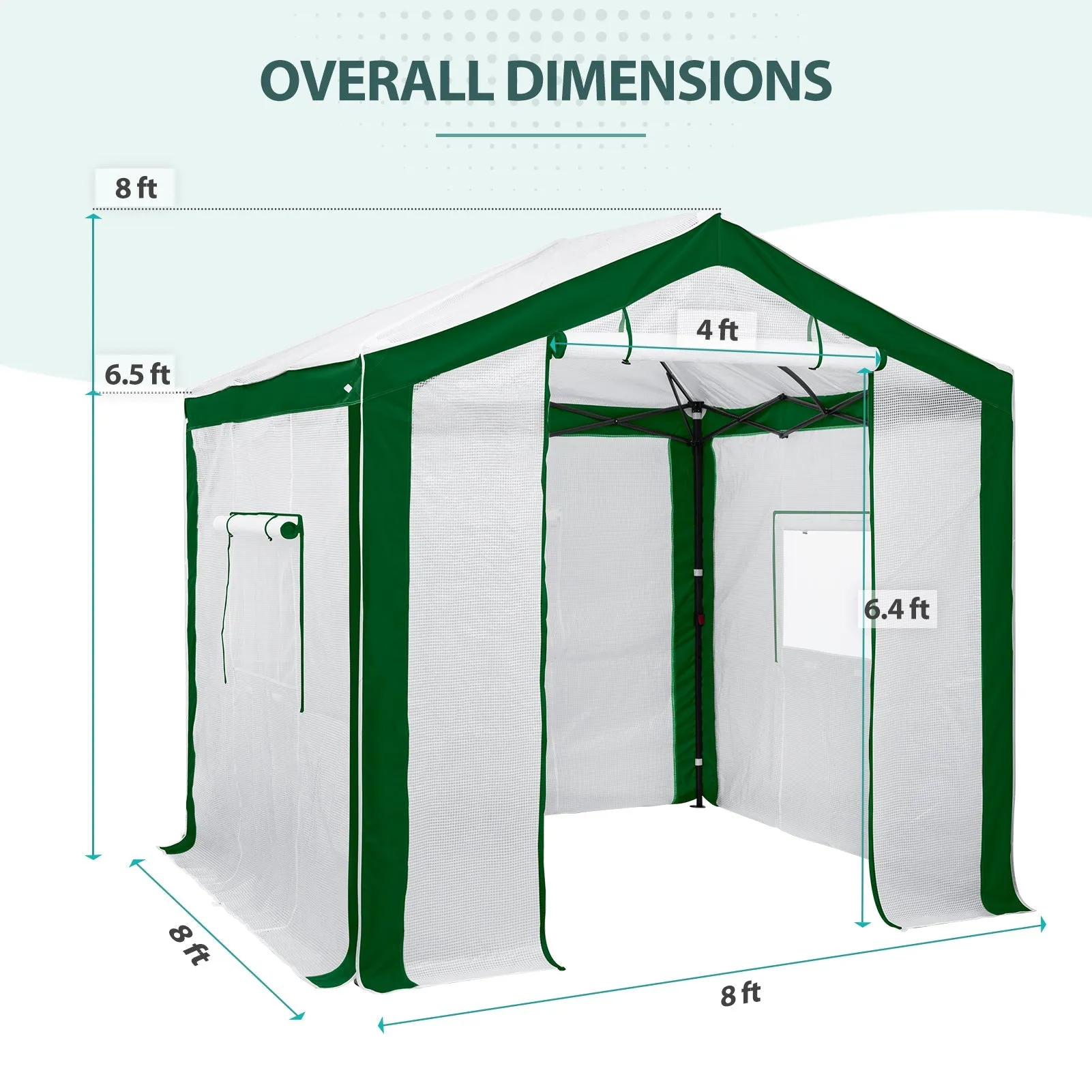 EAGLE PEAK 8x8 Portable Walk-in Greenhouse