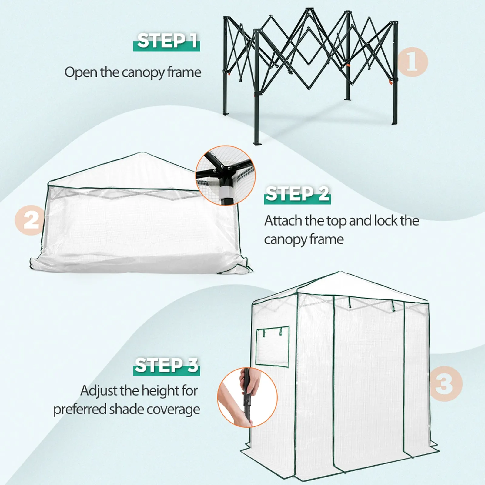 EAGLE PEAK Easy Fast Setup Instant 6x4 Walk-in Indoor/Outdoor Greenhouse