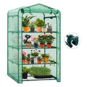 EAGLE PEAK Extra Wide 4-Tier Mini Greenhouse for Indoor Outdoor40’’ x 20’’ x 63.5’’, Green