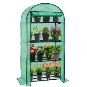 EAGLE PEAK Mini 3 Tier Greenhouse with Wire Shelves,31.5”x17.7”x63.0”