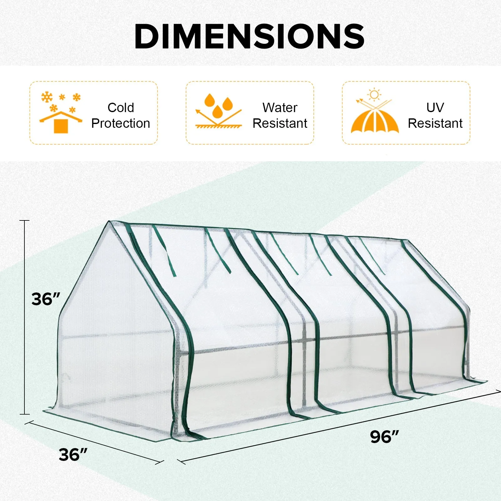 EAGLE PEAK Mini Garden Portable Greenhouse,96"x36"x36"