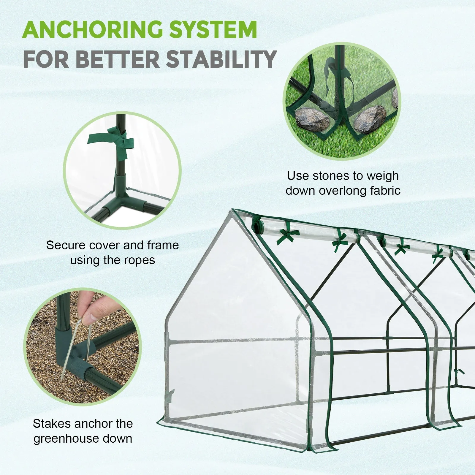 EAGLE PEAK Mini Garden Portable Greenhouse,96"x36"x36"